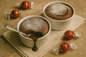 Molten chocolate lava with gooey chocolate center