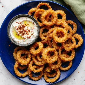 Crispy 2 Ingredient Low Carb Onion Ring Chips baked to perfection for a keto snack
