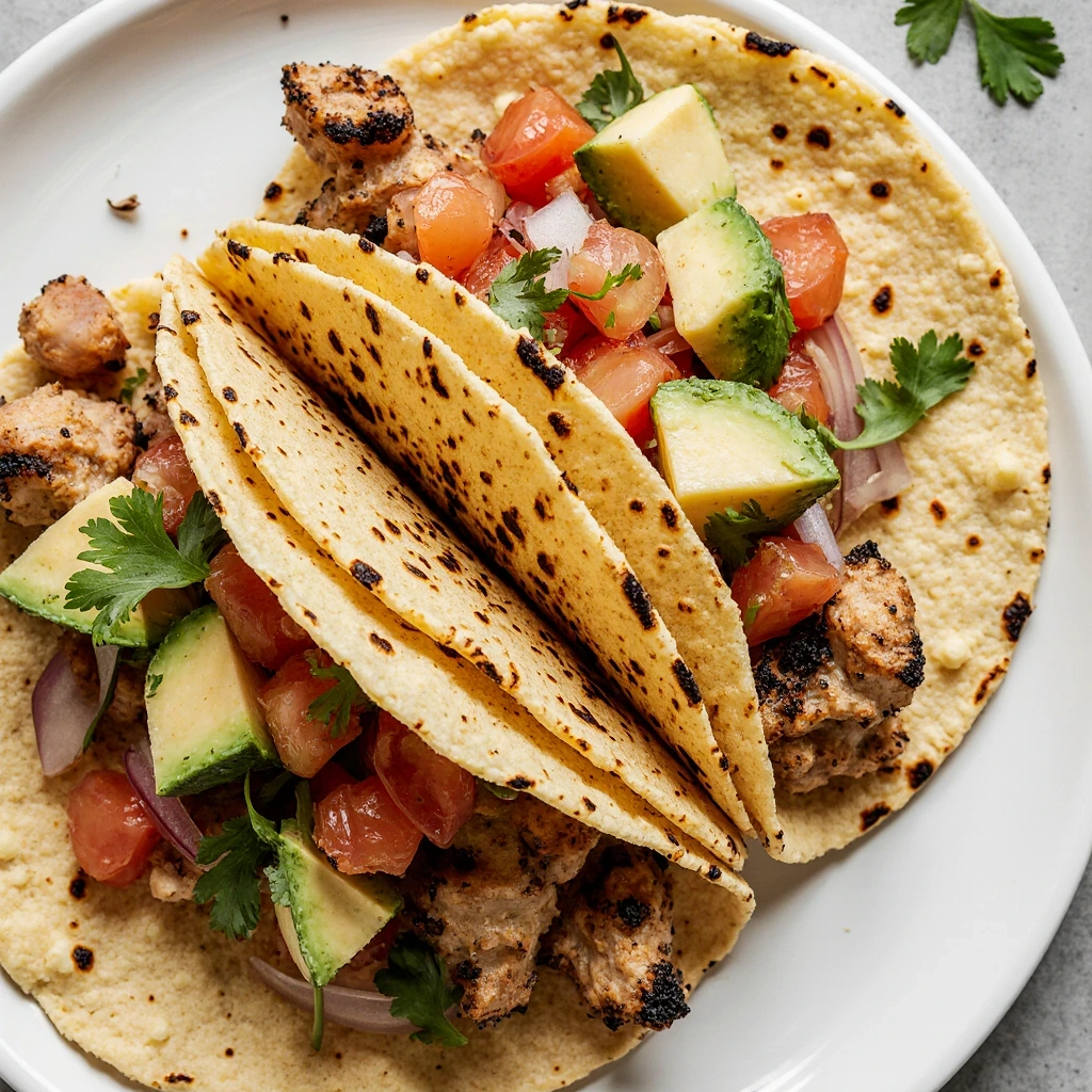 Easy chicken tacos with homemade chicken taco spice rub – a quick weeknight chicken taco recipe